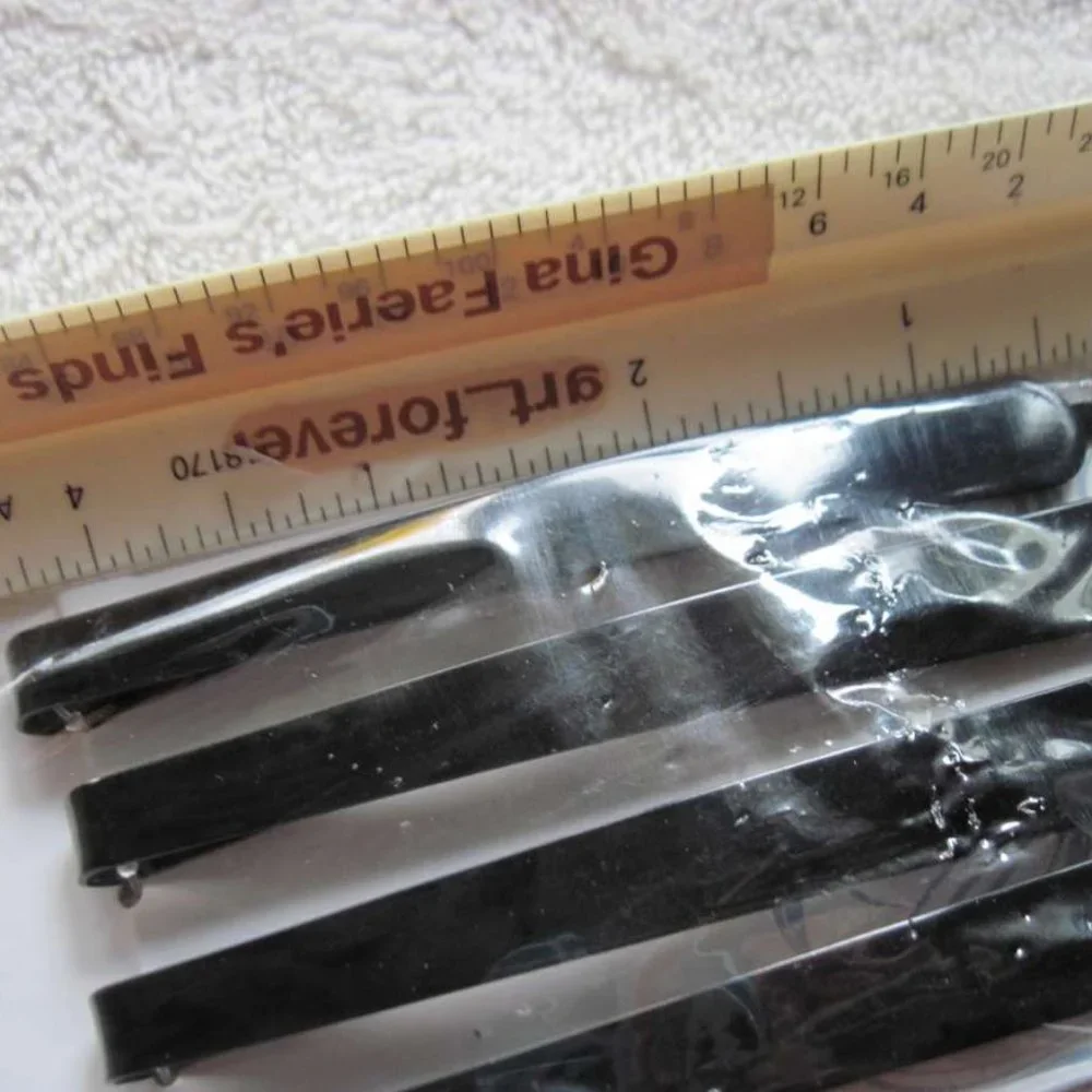 4 Conair Black Flat Wide Metal No Dent Pins Slides Leave No Creases Secure Hold